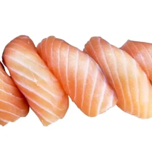 Cuatro nigiris de salmón