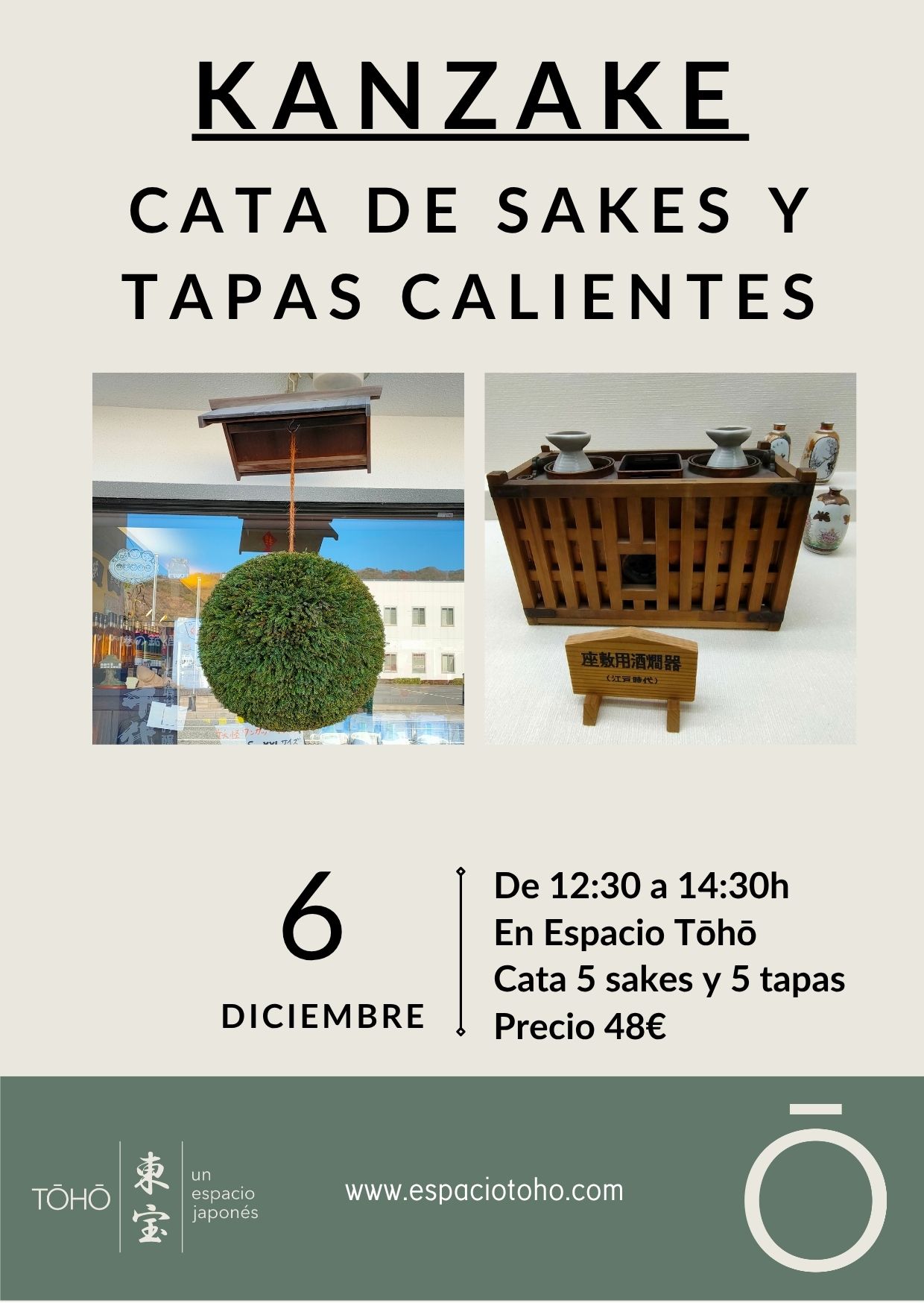 Cata de sakes calientes y maridaje (kanzake)