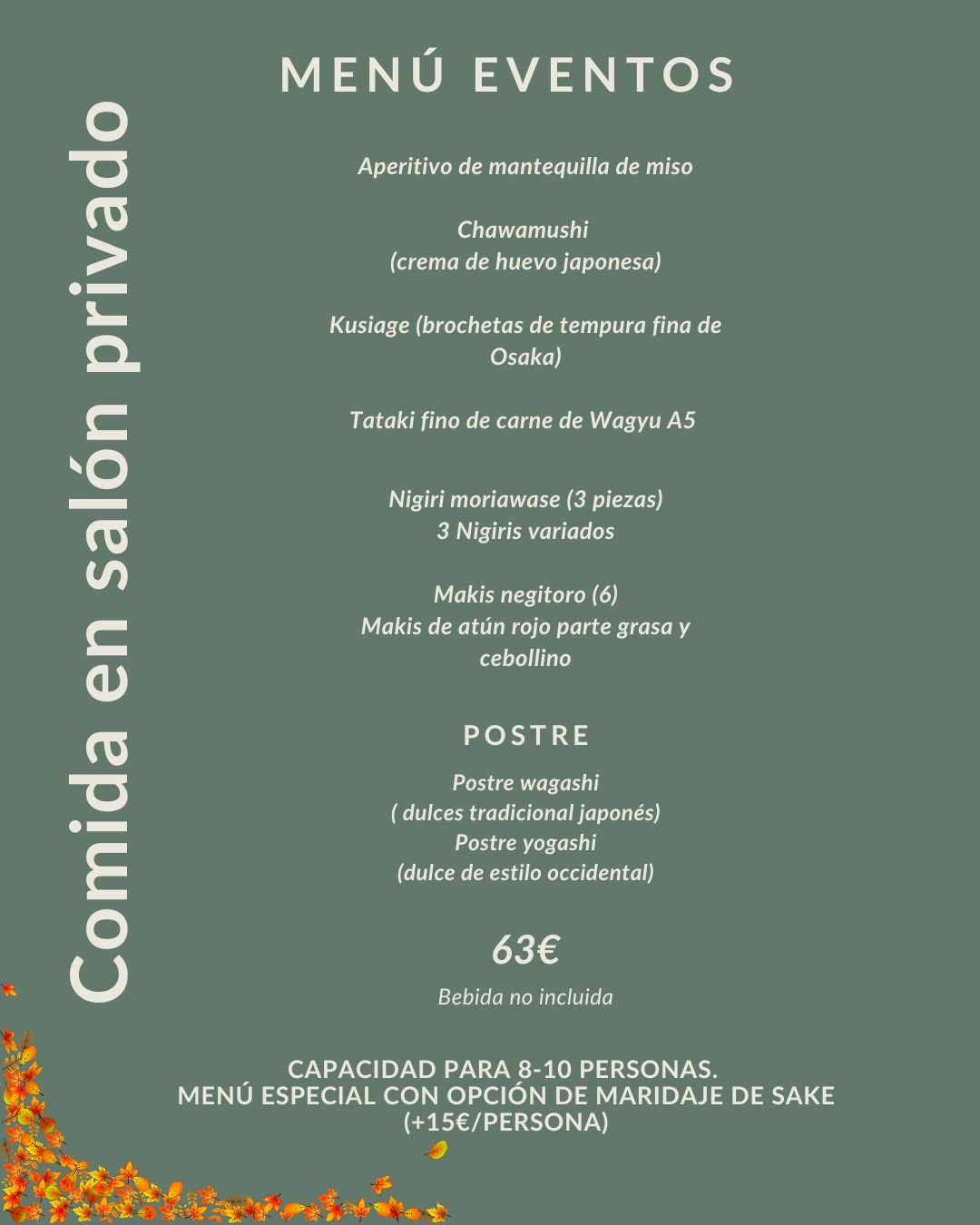 Menú evento privado