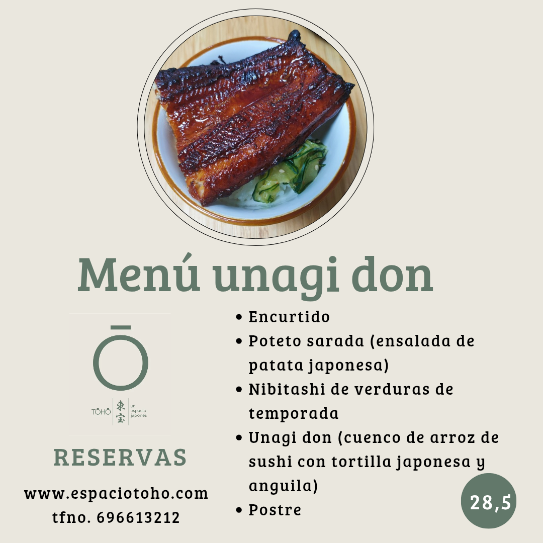 Menú unagi don